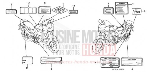 ETIQUETTE DE PRECAUTIONS XL650V6 de 2006